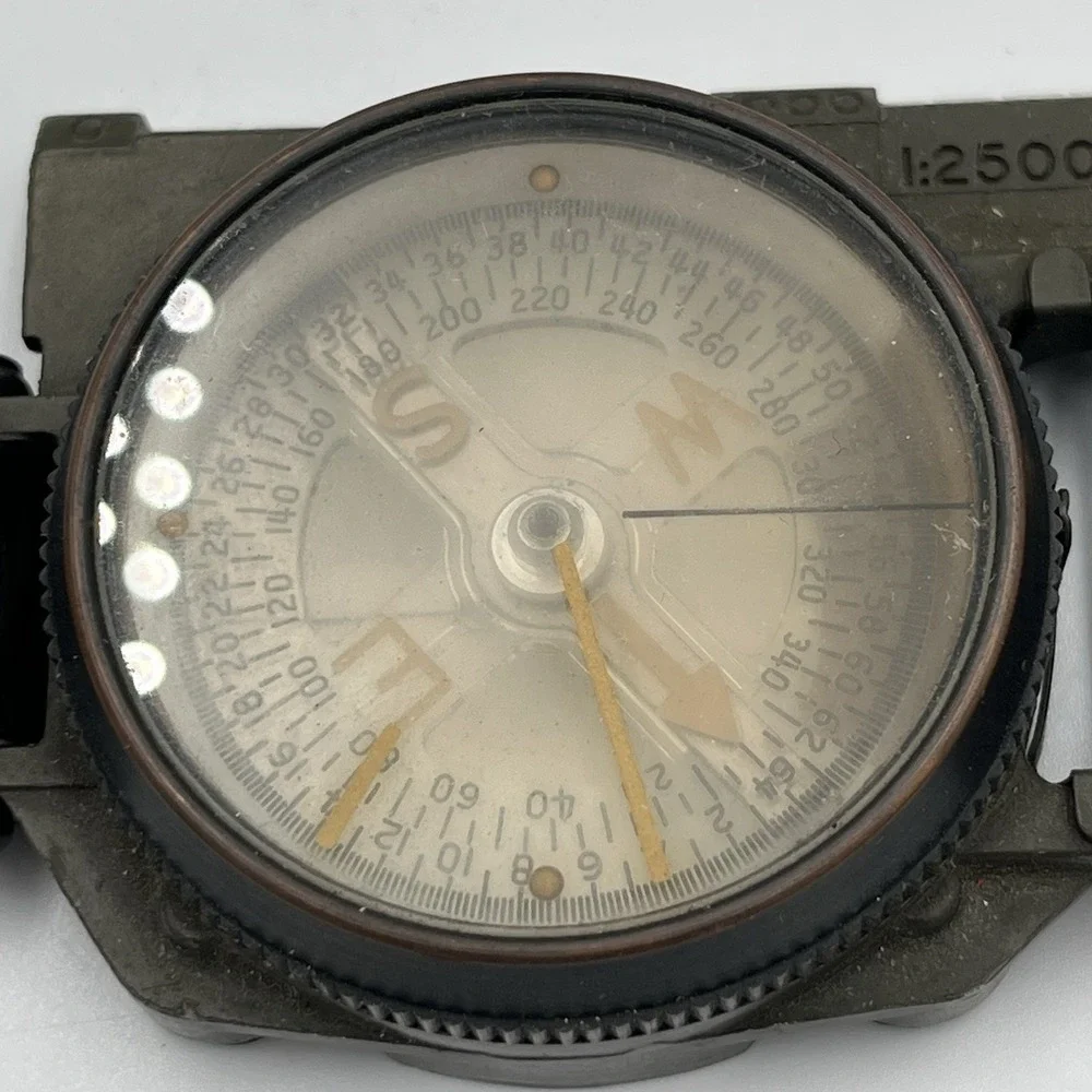 1953 Korean War Lensatic Magnetic Marine Compass Co Pembroke, Mass Marine Corp